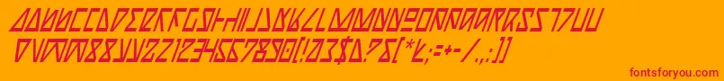 フォントNickci – オレンジの背景に赤い文字