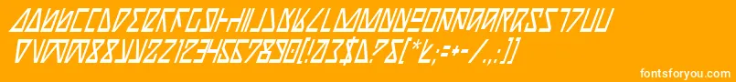 Nickci-Schriftart – Weiße Schriften auf orangefarbenem Hintergrund