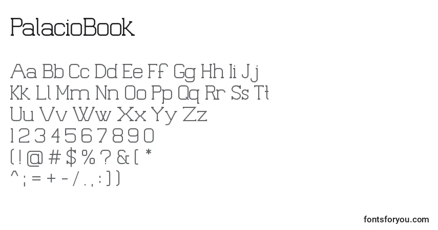 A fonte PalacioBook – alfabeto, números, caracteres especiais