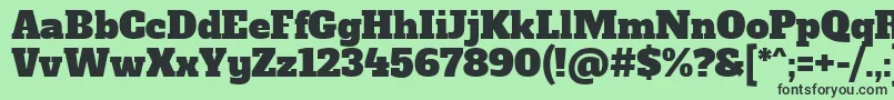 AlfaslaboneRegular-fontti – mustat fontit vihreällä taustalla