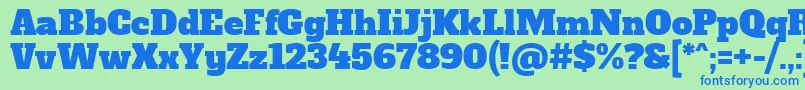Шрифт AlfaslaboneRegular – синие шрифты на зелёном фоне