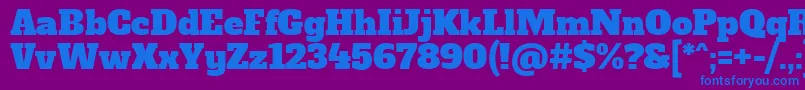 フォントAlfaslaboneRegular – 紫色の背景に青い文字