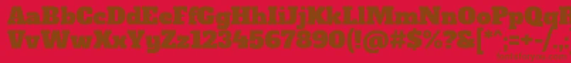 AlfaslaboneRegular-Schriftart – Braune Schriften auf rotem Hintergrund