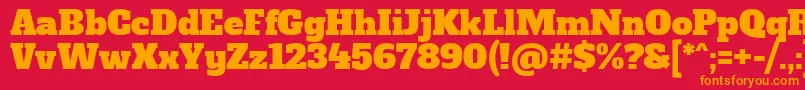 Шрифт AlfaslaboneRegular – оранжевые шрифты на красном фоне