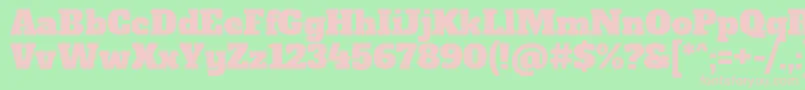 AlfaslaboneRegular-fontti – vaaleanpunaiset fontit vihreällä taustalla