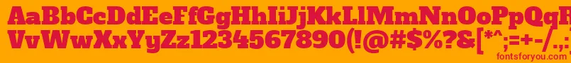 AlfaslaboneRegular-Schriftart – Rote Schriften auf orangefarbenem Hintergrund