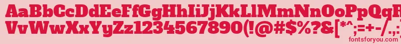Czcionka AlfaslaboneRegular – czerwone czcionki na różowym tle