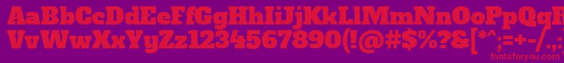 Шрифт AlfaslaboneRegular – красные шрифты на фиолетовом фоне