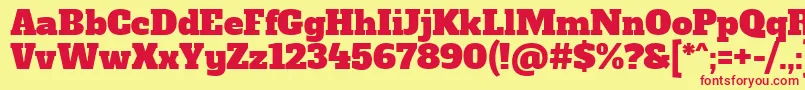 AlfaslaboneRegular Font – Red Fonts on Yellow Background