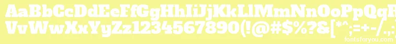 AlfaslaboneRegular-fontti – valkoiset fontit keltaisella taustalla