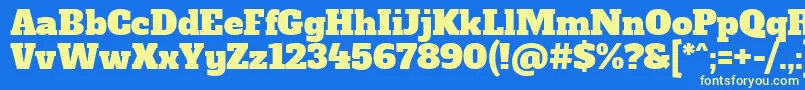 AlfaslaboneRegular-fontti – keltaiset fontit sinisellä taustalla