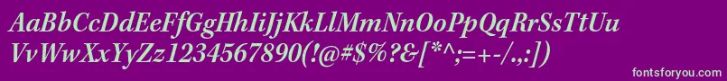 KeplerstdSemiboldscnit Font – Green Fonts on Purple Background