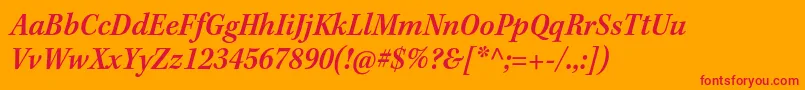 KeplerstdSemiboldscnit Font – Red Fonts on Orange Background