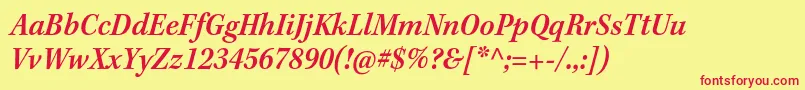 KeplerstdSemiboldscnit Font – Red Fonts on Yellow Background