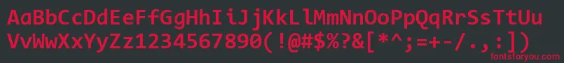 Шрифт CodeNewRomanB – красные шрифты на чёрном фоне