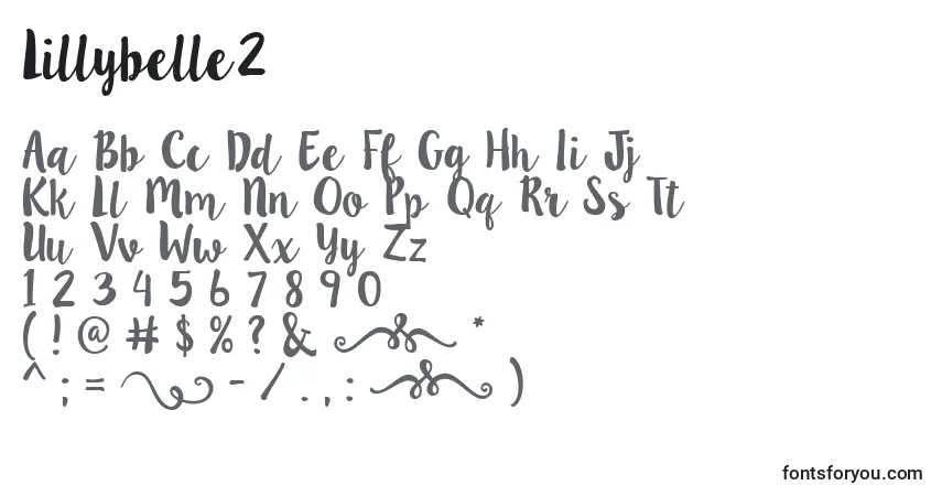 Czcionka Lillybelle2 – alfabet, cyfry, specjalne znaki