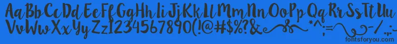 Lillybelle2 Font – Black Fonts on Blue Background