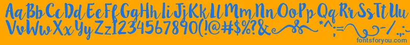 Lillybelle2 Font – Blue Fonts on Orange Background