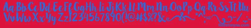 Lillybelle2 Font – Blue Fonts on Red Background