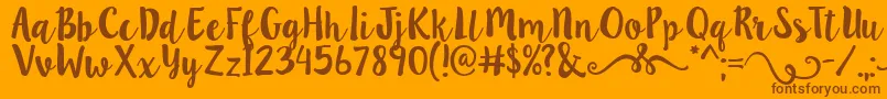 Lillybelle2 Font – Brown Fonts on Orange Background