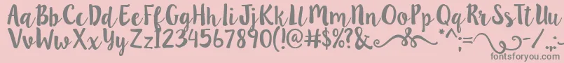 More about Lillybelle2 Font Lillybelle2 Font – Gray Fonts on Pink Background