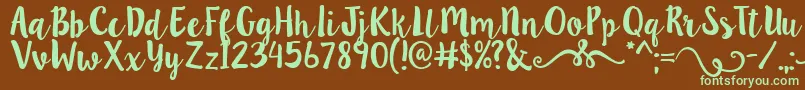 Lillybelle2 Font – Green Fonts on Brown Background