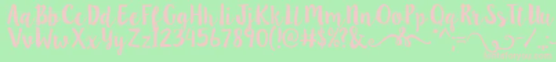 Lillybelle2 Font – Pink Fonts on Green Background