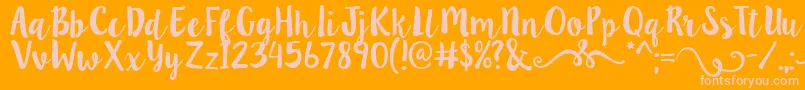 Lillybelle2 Font – Pink Fonts on Orange Background