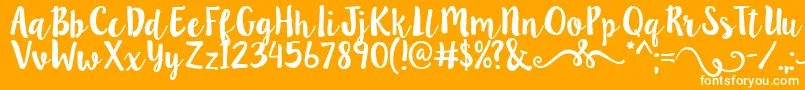 Lillybelle2-Schriftart – Weiße Schriften auf orangefarbenem Hintergrund