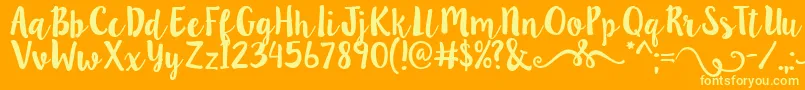 Lillybelle2 Font – Yellow Fonts on Orange Background