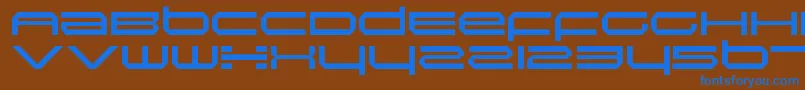 Czcionka InductionRegular – niebieskie czcionki na brązowym tle