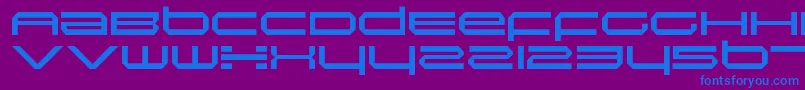 フォントInductionRegular – 紫色の背景に青い文字