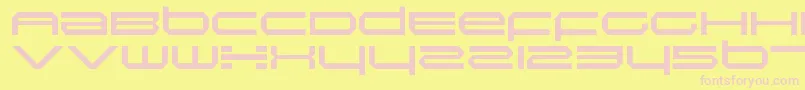 InductionRegular-fontti – vaaleanpunaiset fontit keltaisella taustalla