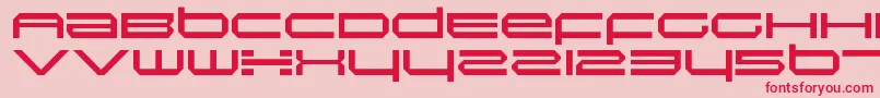 フォントInductionRegular – ピンクの背景に赤い文字