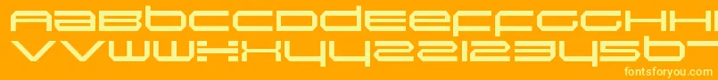 InductionRegular-Schriftart – Gelbe Schriften auf orangefarbenem Hintergrund