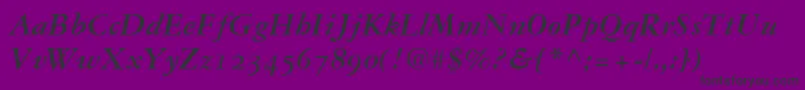 Garamond3BoldItalicOldStyleFigures Font – Black Fonts on Purple Background