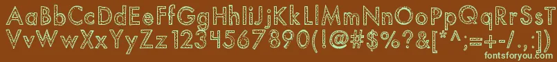 Kbyouvebeenspotted Font – Green Fonts on Brown Background