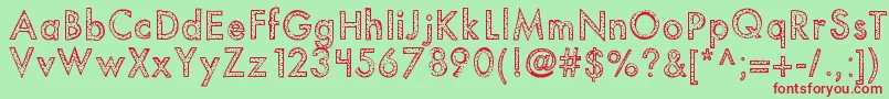 Kbyouvebeenspotted Font – Red Fonts on Green Background