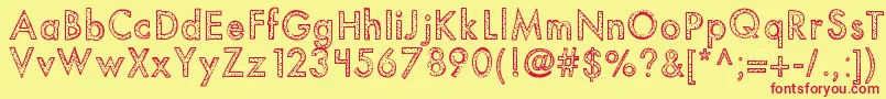 Шрифт Kbyouvebeenspotted – красные шрифты на жёлтом фоне