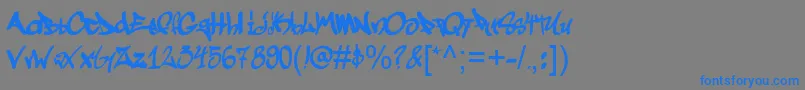 Graffogie-Schriftart – Blaue Schriften auf grauem Hintergrund