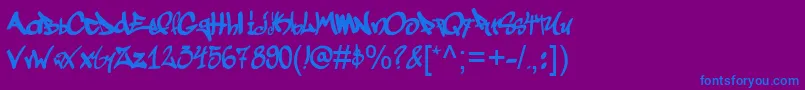 Graffogie Font – Blue Fonts on Purple Background