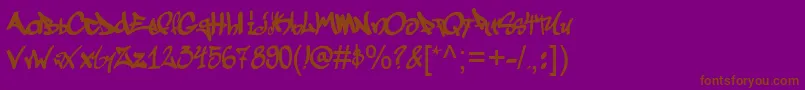 Weitere Informationen zur Graffogie-Schriftart Graffogie-Schriftart – Braune Schriften auf violettem Hintergrund