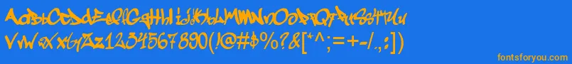 Шрифт Graffogie – оранжевые шрифты на синем фоне