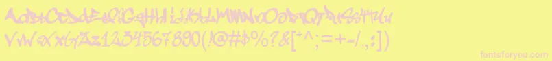 Graffogie Font – Pink Fonts on Yellow Background