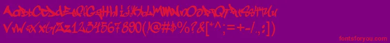 Graffogie Font – Red Fonts on Purple Background