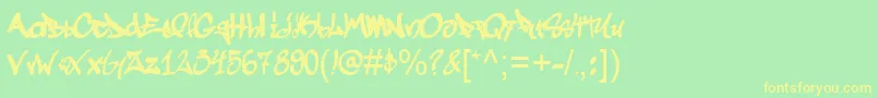 Graffogie Font – Yellow Fonts on Green Background