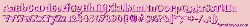 SydneyshadowBold Font – Purple Fonts on Pink Background