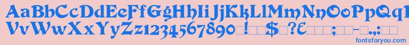Duvall Font – Blue Fonts on Pink Background