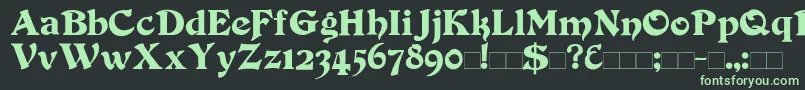 フォントDuvall – 黒い背景に緑の文字