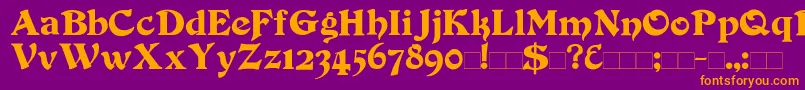 Duvall Font – Orange Fonts on Purple Background